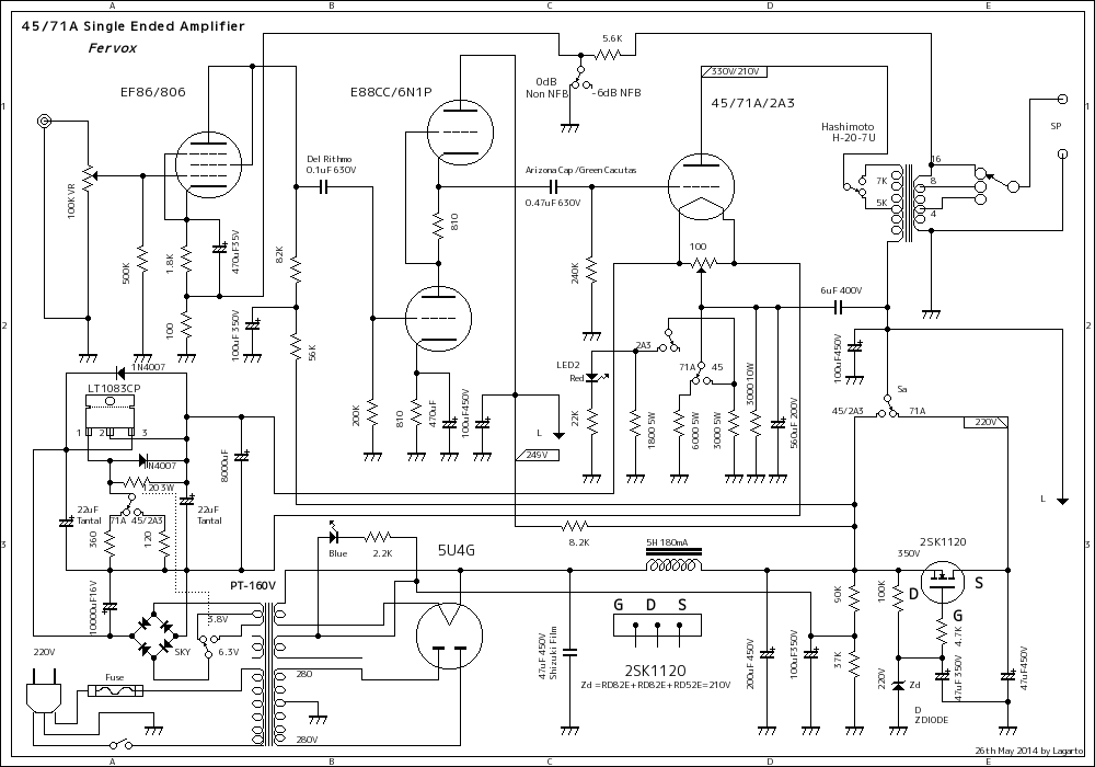71A 45 compatible single ended amplfier