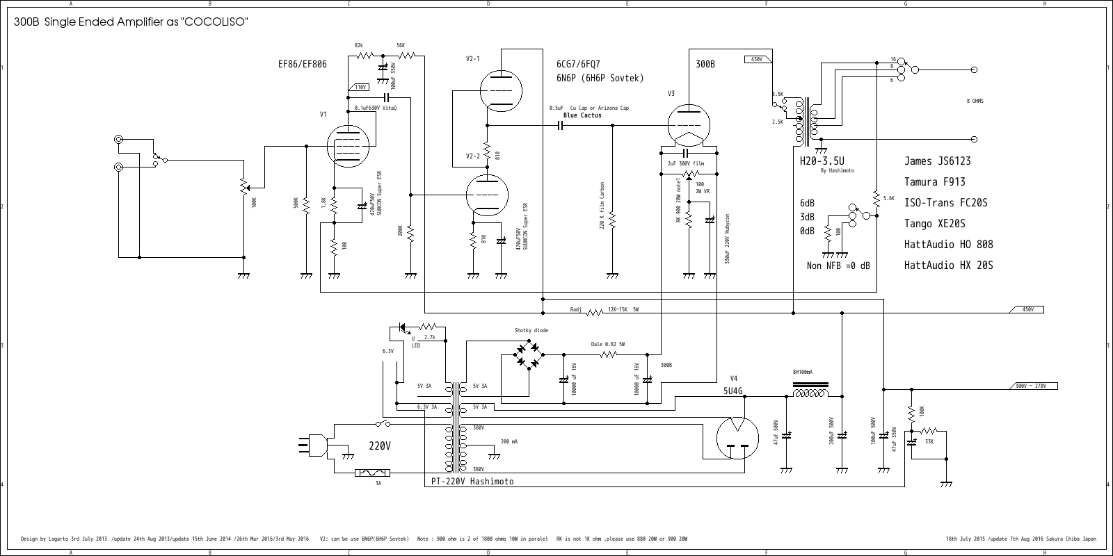 300B Single Ended Amplifier Hashimoto 