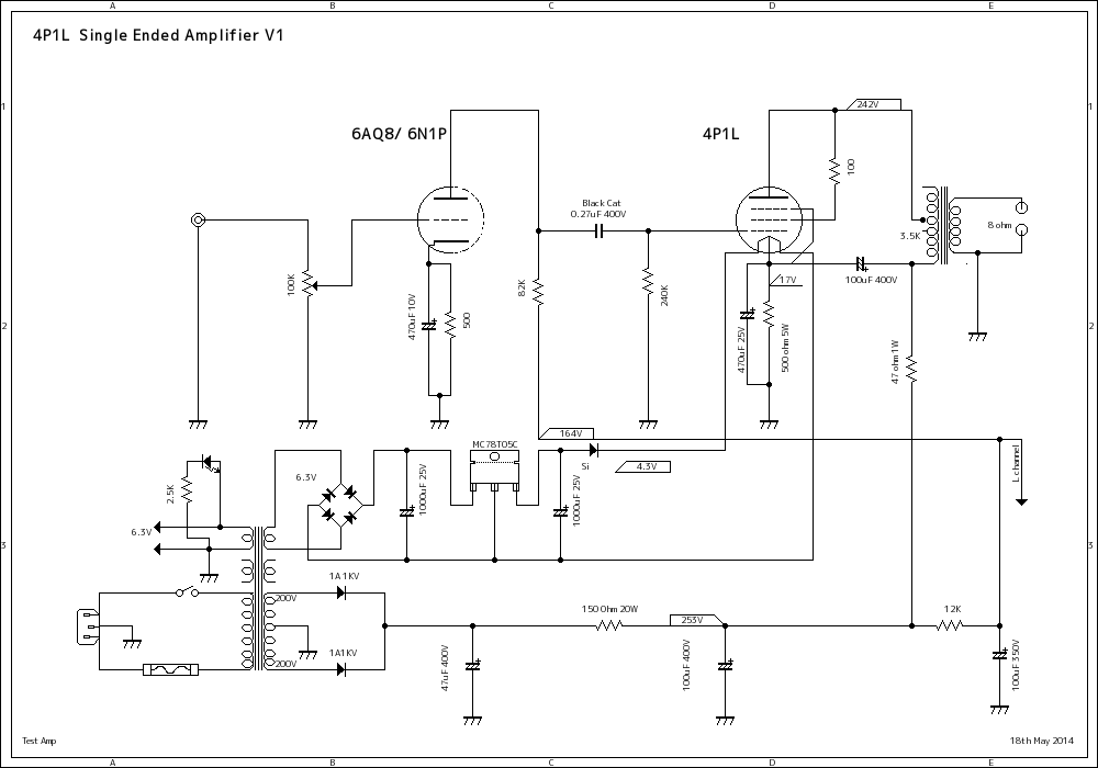 4P1L single ended amplifier D.I.Y 2014