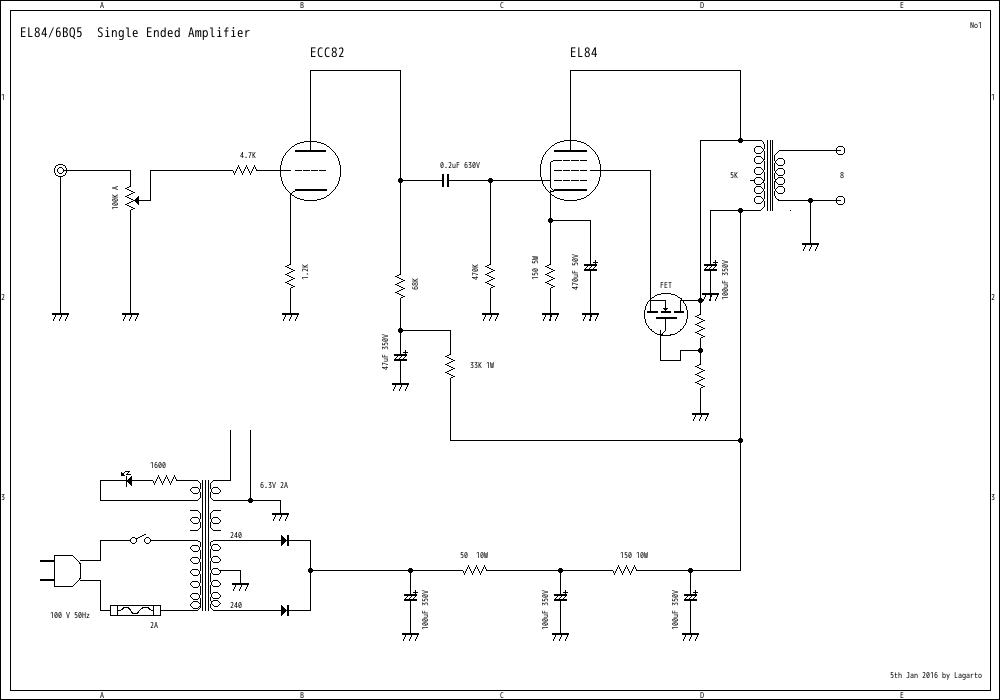 EL84 Single Ended Amplifier D.I.Y 2016 Jan